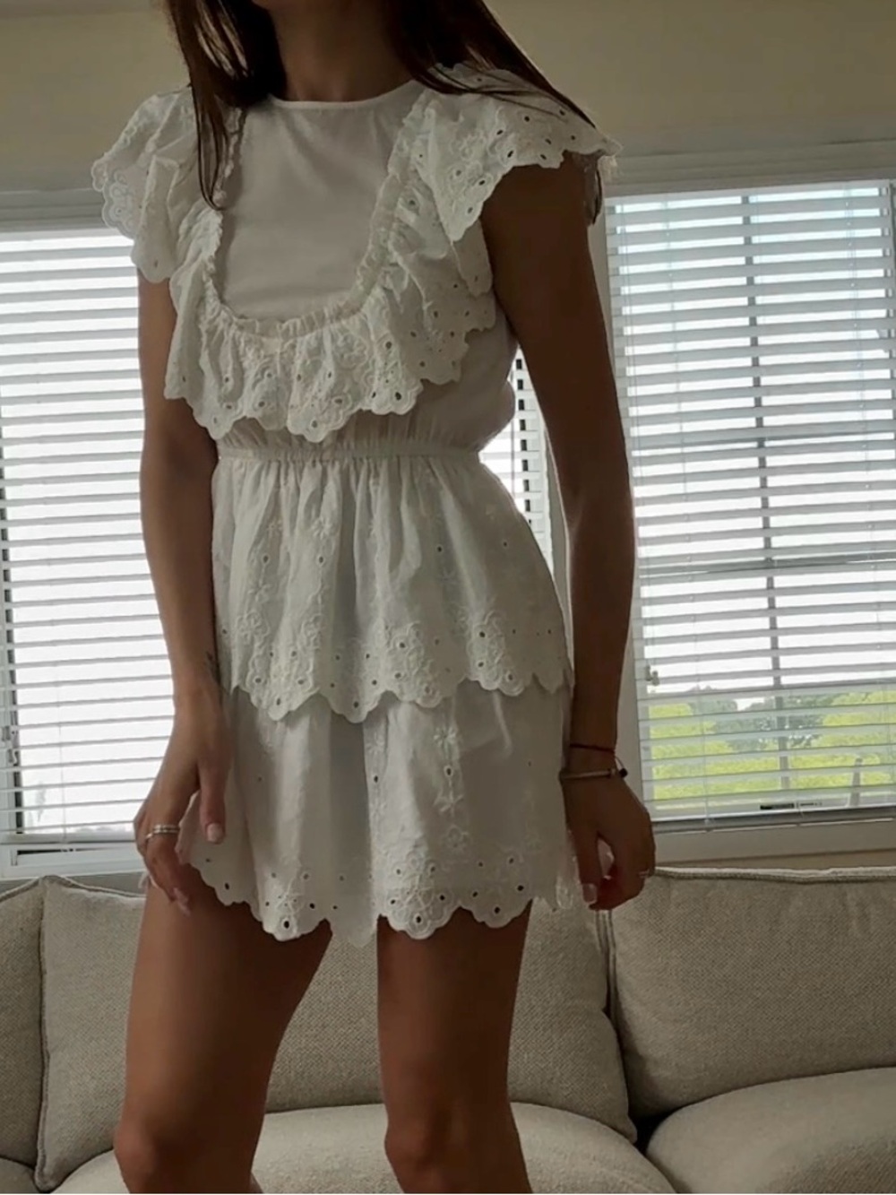H&M FLOUNCED COTTON DRESS Summer dress